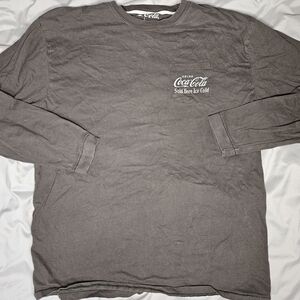 Coca Cola Gray Long Sleeve Men's Shirt
